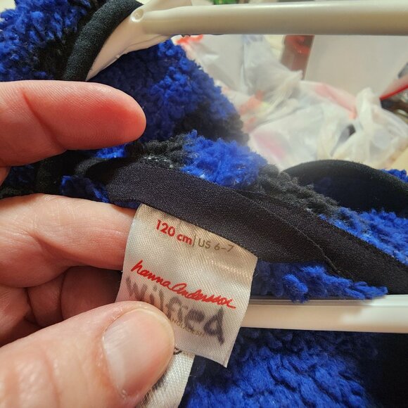 Hanna Andersson Kids Fleece Hoodie Jacket Lightning Bolt Print Blue/Black US 6-7 - Picture 3 of 3